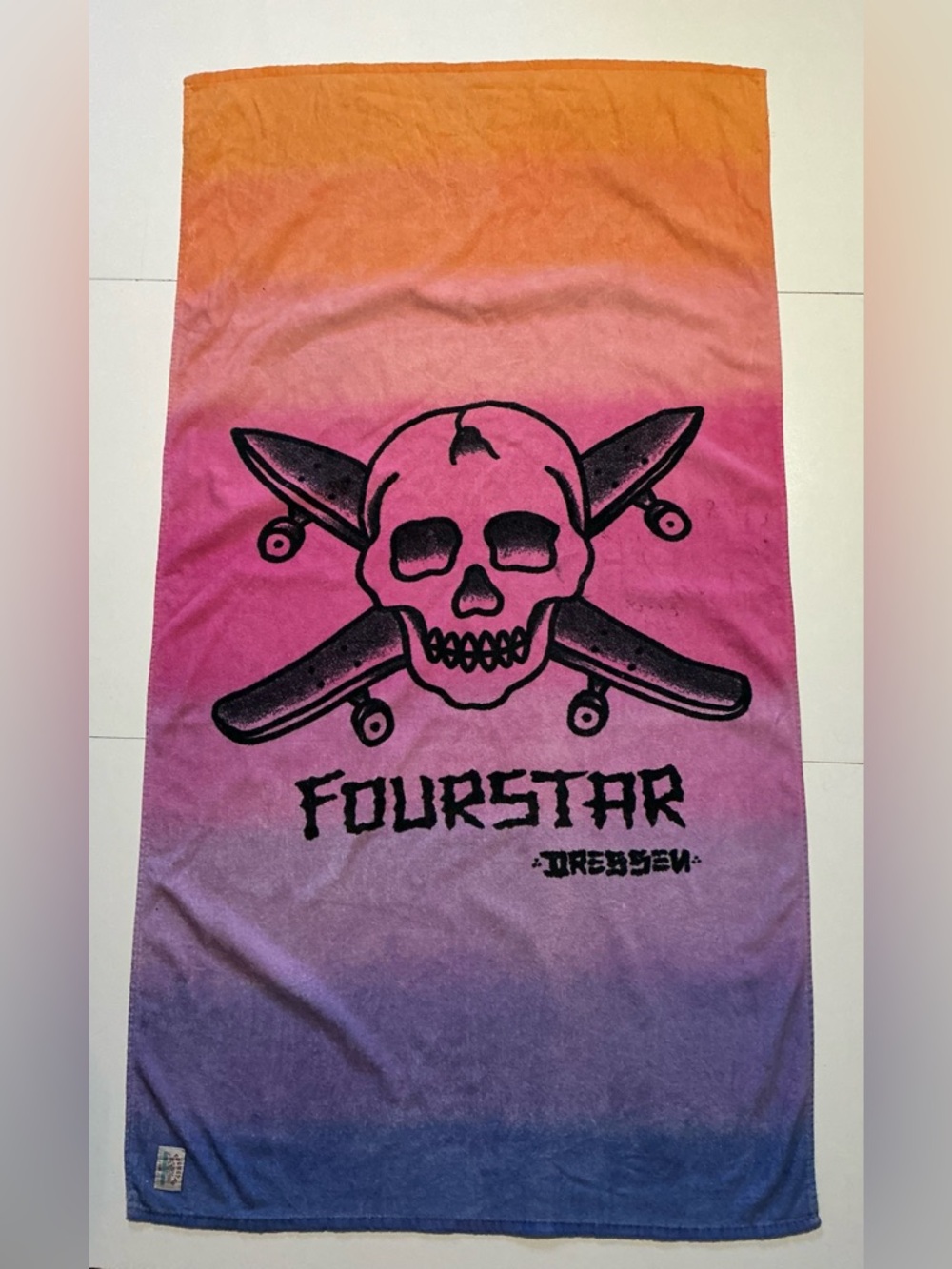 Fourstar X Eric Dressen Skateboarding Skull Crossbones Boards Beach Towel